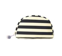 Makeup Pouch Striped Cosmetic Bag Contrast Color | Lightweight And Portable Shell Shape Pouch Multipurpose Storage Large Opening(Color6)