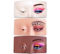 Makeup Practice Face, Bueuo 3 Pcs Make up Practice Board Makeup Mannequin Face 3D Realistic Pad for Make up Artist Beginner Self-taught or Professional Enthusiasts