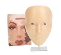 Makeup Practice Face Reusable Realistic 5D Full Face Silicone Makeup Mannequin with Stand (Yellow Skin)