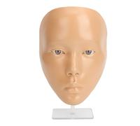 Makeup Practice Face, Safe Silicone Reusable 5D Face Painting Practice Board with Plastic Stand, Fake Makeup Mannequin Face Tool for Self Taught or Professional Makeup Artist