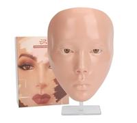 Makeup Practice Face,Silicone Makeup Mannequin Face,Reusable Makeup Mannequin Face with Stand,Full Face Practice Eyelash Eye Shadow,for Emerging Makeup Artist,for Girl's Favors