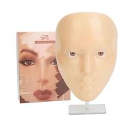 Makeup Practice Face,Silicone Makeup Mannequin Face,Reusable Makeup Mannequin Face with Stand,Full Face Practice Eyelash Eye Shadow,for Emerging Makeup Artist,for Girl's Favors