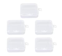 Makeup Puff Box Clear Square Jewel Storage Case Earrings Rings Keys Portable Travel Office Party ABS Plastic