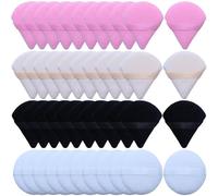 Makeup Puffers Triangle, 40 Pcs Powder Puffs for Face, Setting Powder Puff, Velour Puff Makeup Pad Triangle Beauty Sponge for Loose Powder, Eyes Contouring