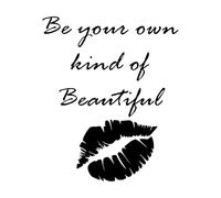 Makeup Quote Wall Stickers Lips Decor Lipstick Mascara Decal Beauty Salon Cosmetics Make Up Artist Bedroom Decor Large - 58x72cm