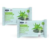 Makeup Remover Wipes with Aloe Vera, Effective Hydrating Face Wipes with Organic Aloe Vera Twin Pack of 40 Wipes