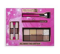 Makeup Revolution All About The Contour Gift Set, Contour Sticks, Contour Brushes & Contour Palette Included