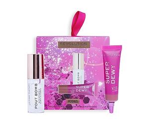 Makeup Revolution Icons Gift Set, Lip Gloss, Liquid Blush & Pink Gift Box Included