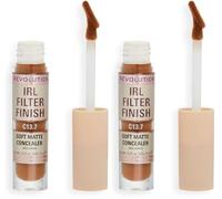 Makeup Revolution IRL Filter Finish Concealer, Medium to Full Coverage, Matte Finish, C13.7, Dark Skin Tones, 6g (Pack of 2)