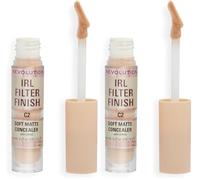 Makeup Revolution IRL Filter Finish Concealer, Medium to Full Coverage, Matte Finish, C2, Fair Skin Tones, 6g (Pack of 2)