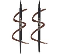 Makeup Revolution, Revolution Felt & Kohl Eyeliner, Brown (Pack of 2)