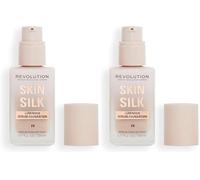 Makeup Revolution, Skin Silk Serum Foundation, Light to Medium Coverage, Contains Hyaluronic Acid, F4, 23ml (Pack of 2)