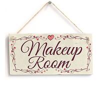Makeup Room - Heart Design Handmade Shabby Chic Wooden Sign/Plaque