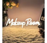 Makeup Room Neon Sign For Spa Beauty Room Nail Brows Lashed Salon Studio LED Wall Art Decor For Business Stores Logo Barber Shops Led Word Indoor Custom Neon Lights 5V USB Powered Warm White 40×13.5cm