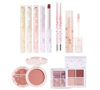Makeup Set, Korean All inOne Make Up Set 8 Piece, Multifunctional Cosmetic Kit with Eyeshadow Palette, Lipstick, Concealer, Eyebrow Pencil, Portable Makeup for Beginners Women Girls