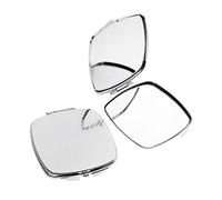 Makeup Set Ladies Square Foldable Metal Compact Pocket 2 Piece Makeup Set (D 2.6 * 2.6 * 0.3 inches)
