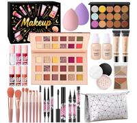 Makeup Sets for Women, All in One Make Up Starter Kit, Makeup Gift Sets for Teenage Girls Full Kit, Cosmetic Bundle Includes Foundation Concealer Eyeshadow Contour Palette Lipgloss Eyeliner Mascara