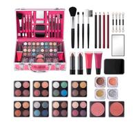 Makeup Sets for Women | Full Beginners Makeup Kit with Train Case - Girls Makeup Box Includes Eyeshadow, Lipgloss, Highlighter, Blush, Brushes and More for Valentine's Day