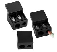 Makeup Sharpener,Lip Liner Sharpener,Eyeliner Sharpener,Pack of 3 (Black) | eyeliner sharpener,2-Hole Makeup Pencil Sharpeners for Eyeliner, Lip Liner & Brow Pencils（pink）