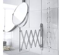 Makeup, Shaving, Cosmetic Mirror | Bathroom Swivel Vanity Mirror | Double Sided | Wall Mounted | Extendable | Magnifying | Chrome plated | 1x & 2x Magnifying Option