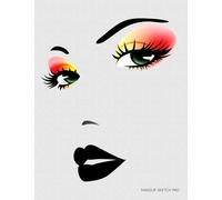 Makeup Sketch Pad: Sunset Eyes: Blank Face Chart Worksheets For Practicing Makeup