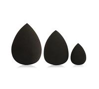 Makeup Sponge 3Pcs/Bag Portable Easy to Use 3 Size Sponge Makeup Puffs Foundation Smooth Sponge Cosmetic Puff Cucurbit Water Drop Shape Tool Makeup Sponge Holder (Size : Black)