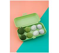 Makeup Sponge 8pcs Beauty Egg Set Gourd Water Drop Puff Makeup Puff Set Colorful Cushion Cosmestic Sponge Egg Tool Wet and Dry Use Makeup Sponge Holder(8 pcs Green)