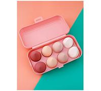 Makeup Sponge 8pcs Beauty Egg Set Gourd Water Drop Puff Makeup Puff Set Colorful Cushion Cosmestic Sponge Egg Tool Wet and Dry Use Makeup Sponge Holder(8 pcs Pink)