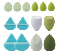 Makeup Sponge Blender Set, 14pieces Foundation Blending, Washable Non Latex Foundation Sponge, Powder Puff Long Lasting Beauty Sponge Wet & Dry Use For Women Girlfriend Mother Wife