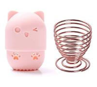 Makeup Sponge Case + Holder for Foundation, Blender, Sponges (Pink + Rose Gold)