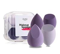 Makeup Sponge DUAIU 4 Pack Beauty Blender Foundation Sponges Set 4 Color Latex Free Blender Beauty Makeup Sponges with 1 Sponge Holder Case (Morandi Purple)