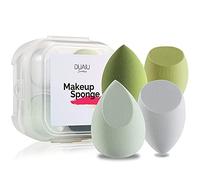 Makeup Sponge DUAIU 4 Pack Beauty Blender Foundation Sponges Set 4 Color Latex Free Blender Beauty Makeup Sponges with 1 Sponge Holder Case (Avocado Green)