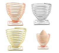 Makeup Sponge Holder, Cute Puff Sponge Drying Holder,Makeup Holder Sponge Egg Powder Puff Drying Rack,Makeup Beauty Tool Display Stand(3PCS,Gold + Silver +Rose Gold)