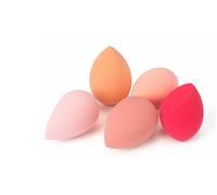 Makeup Sponge Set - 3 diagonal plane bottom regular size sponge, 1 round bottom sponge regular size and 2 mini diagonal plane bottom sponges - variable pink