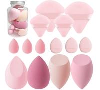Makeup Sponge Set Blender Sponges 9 Pcs for Liquid, Cream, and Powder, Multi-colored with 1 Mini Makeup Sponge Pink (A-Pink）