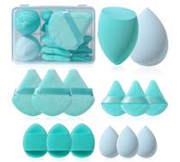 Makeup Sponge Set BS-MALL Blender Sponges 14 Pcs for Liquid, Cream, and Powder, Multi-colored Triangle Makeup Sponge Pink Green