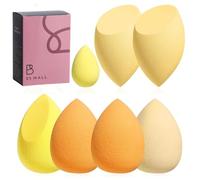 Makeup Sponge Set BS-MALL Blender Sponges 7 Pcs for Liquid, Cream, and Powder, Multi-colored with 1 Mini Makeup Sponge Pink (D-Yellow)