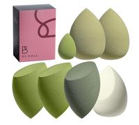 Makeup Sponge Set BS-MALL Blender Sponges 7 Pcs for Liquid, Cream, and Powder, Multi-colored with 1 Mini Makeup Sponge Pink (C-Green)