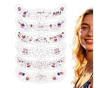 Makeup Stickers | 250th Memorial America Flag Decorations,Red White and Blue Skin Sticker - for Adults Women Daily Home Indoor Outdoor Party Birthday Holiday