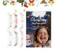 Makeup Stickers - Christmas Summer Sprockles Patches Artificial Face Points for Teens Kids Women 6 Pieces Holiday Set for Costume Party Dance Recital Photography Supplies Theme