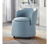 Makeup Stool Universal Wheel Vanity Chair Single Sofa Chair with Storage Space and Folding Backrest Movable Manicure Stool Pulley Low Stool