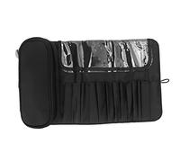 Makeup Storage Bag Folding Brushes Organize Dust Proof Large Capacity Cosmetic Travel Bag Black