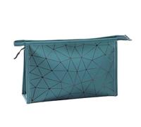 Makeup Storage Bag, Large Capacity Makeup Bag | Makeup Cosmetic Travel Bag | Waterproof Travel Bag for Toiletries Made of PU Leather with Removable Handle for Daily Use, dark green, see description