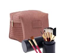 Makeup Storage Bag - Makeup Brush Cosmetic Organizer | Makeup Brushes Zipper Travel Toiletry Makeup Bag for Lipstick, Foundation