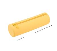 Makeup Storage Bag Small Square Silicone Cosmetic Storage Bag Large Capacity Travel Makeup Brush Holder Portable Cosmetic Waterproof Organizer(Yellow-Round)