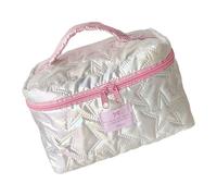 Makeup Storage Bag Travel Toiletry Organizers Waterproof Fabric Multiple Section Cosmetic Case for Skincare Routine Large Capacity Cosmetic Bag