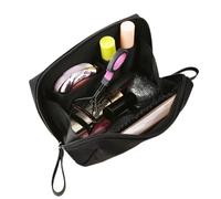 Makeup Storage Bag Women Cosmetic Bag Solid Color Korean Style Makeup Pouch Toiletry Waterproof Organizer Case Luxury for Women Girls(Black)