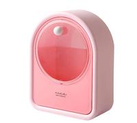 Makeup Storage Box, Clear Cotton Bud Case | Dustproof Transparent Cosmetic Storage Case | Wall Mounted Makeup Box, Stationery Holder, Pink, Se référer au descriptif, Refer to description