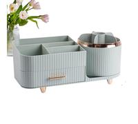 Makeup Storage Box - Single Turn Accessible Rotating Cosmetic Organizer Desk Eyeliner Lotion Container Large Capacity Abdominal Accessories Holder, light green, Siehe Beschreibung, See description