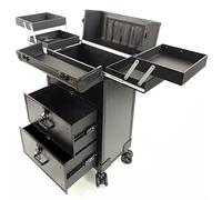 Makeup Storage Box - Trolley, Portable Roller Case for Nail Art and Embroidery, Retro Design, Professional Barber Toolbox
